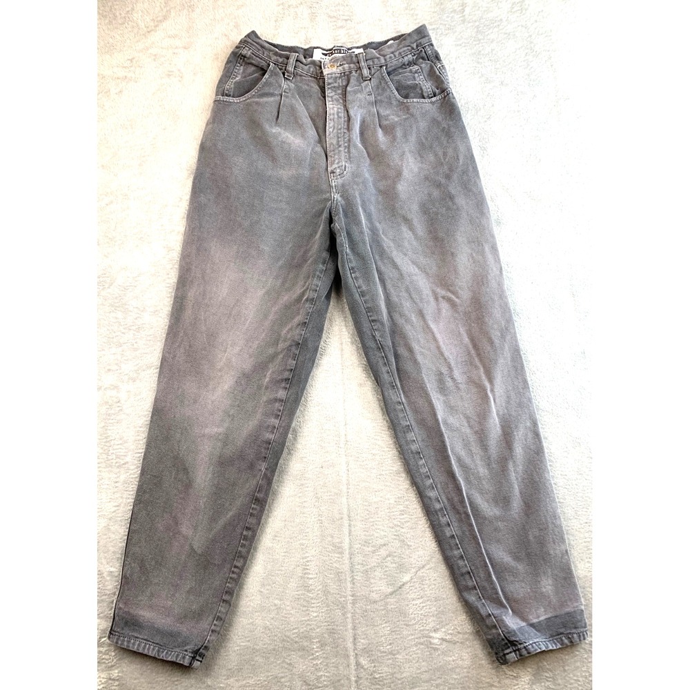 Anchor Blue Women's Gray Pleated Baggy‎ Jeans Sz 11 100% Cotton Vintage 90s